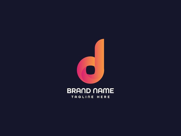 Logotipo de la letra d con fondo negro
