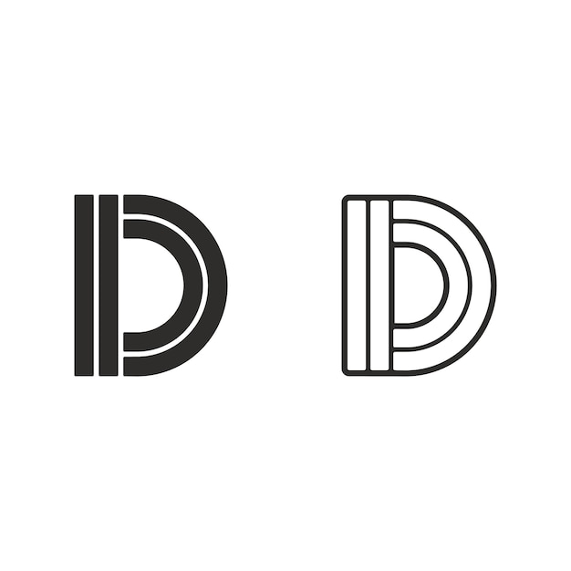 Logotipo de la letra D inicial simple