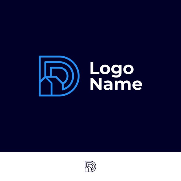 El logotipo de la letra D minimalista moderna