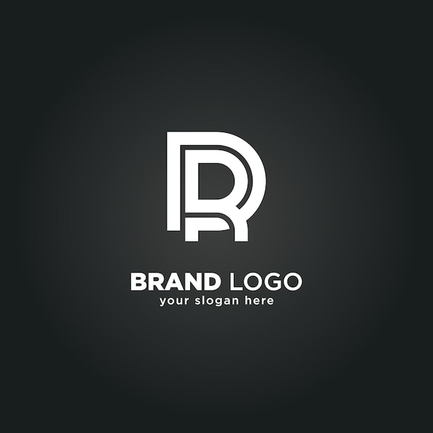 Logotipo de la letra D y el monograma R con fondo negro