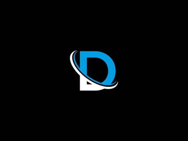 Un logotipo de la letra d sobre un fondo negro
