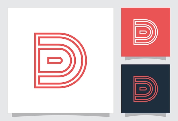 logotipo de letra d vectorial con estilo de línea minimalista