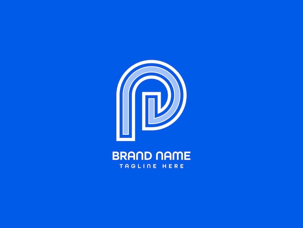 Un logotipo de letra con un degradado sobre un fondo oscuro
