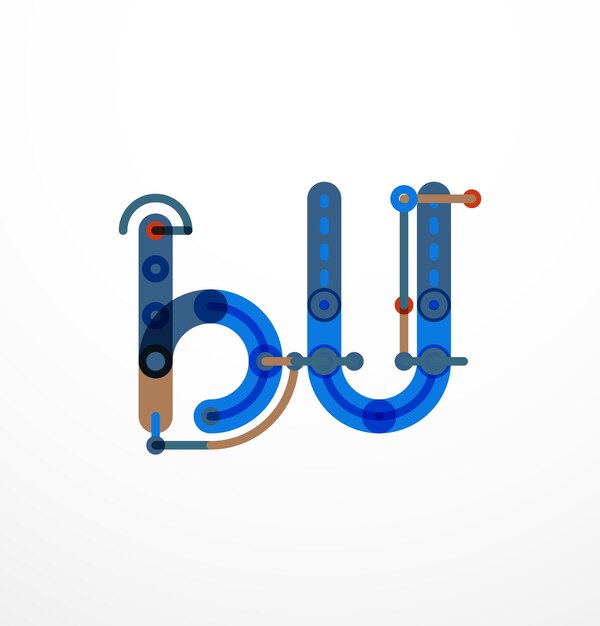 Logotipo de letra de diseño de línea abstracta