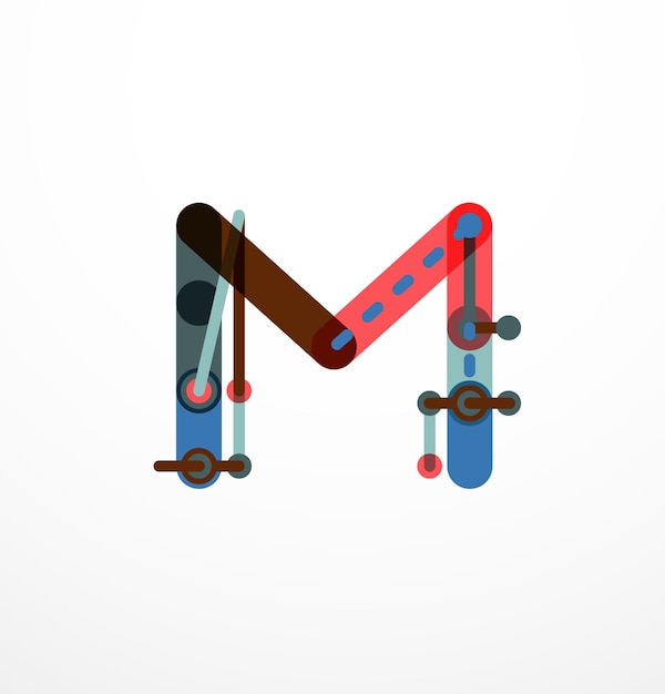 Logotipo de letra de diseño de línea abstracta