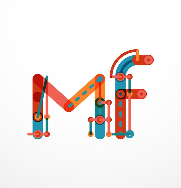 Logotipo de letra de diseño de línea abstracta