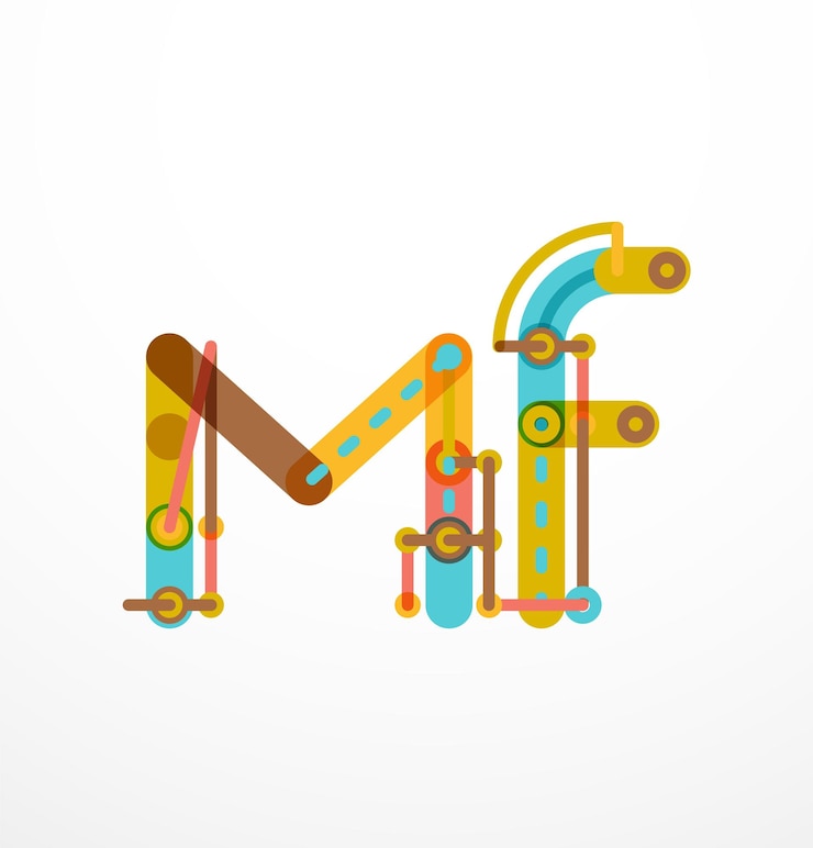 Vector logotipo de letra de diseño de línea abstracta