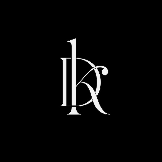 El logotipo de la letra Dk Kd es un logotipo de letra minimalista moderno