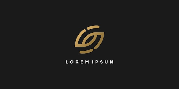 Logotipo de letra dorada con S inicial para la marca creativa de la empresa Vector Premium