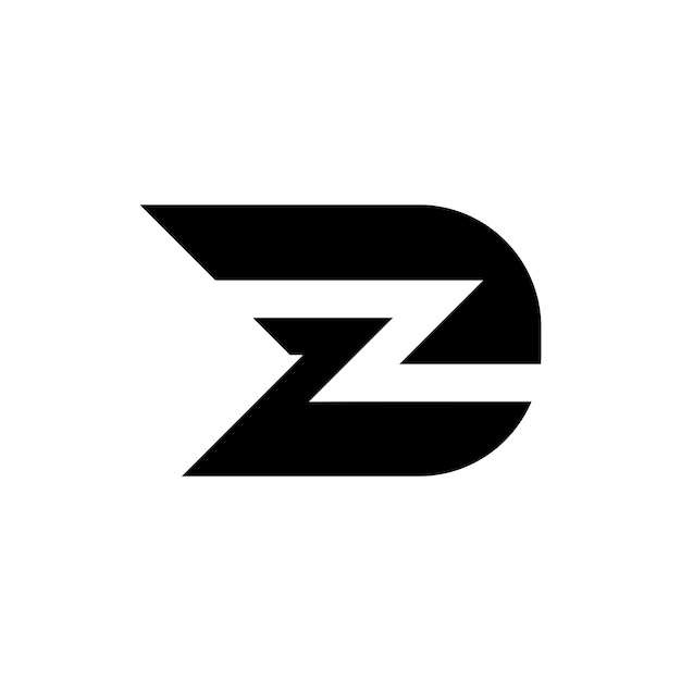 Logotipo de la letra DZ color negro inicial