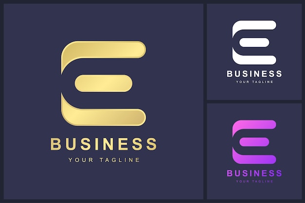 Logotipo de la letra E con concepto abstracto
