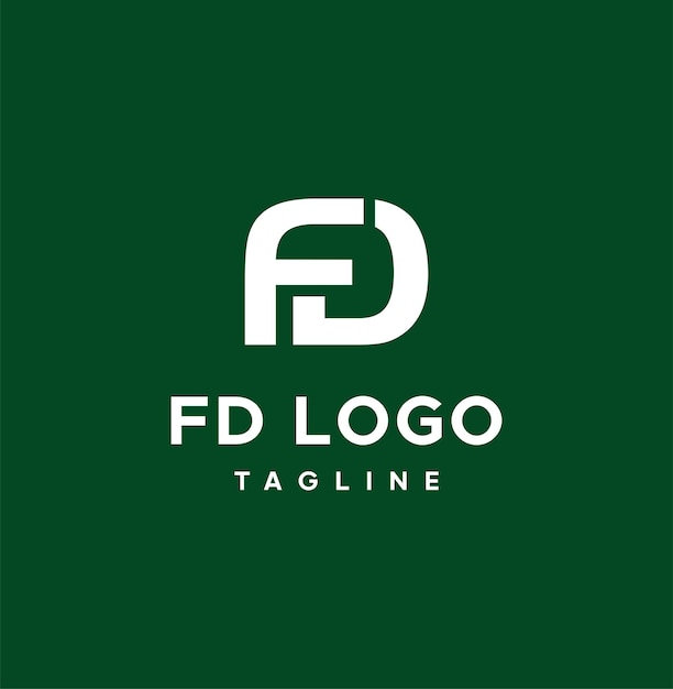 Logotipo de letra e icono FD con vector