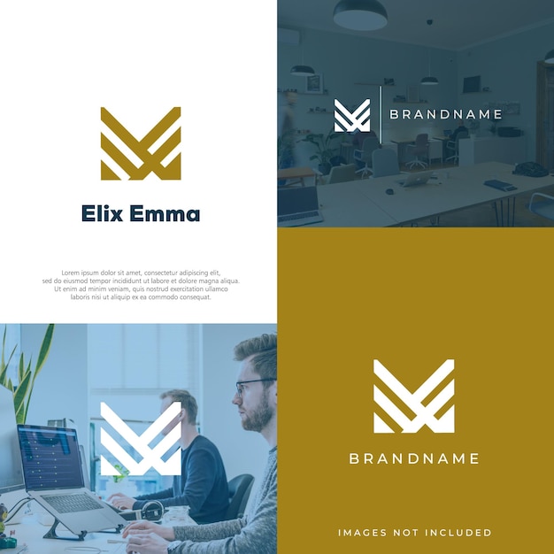 logotipo de letra e iniciales elegantes con vector premium de color dorado