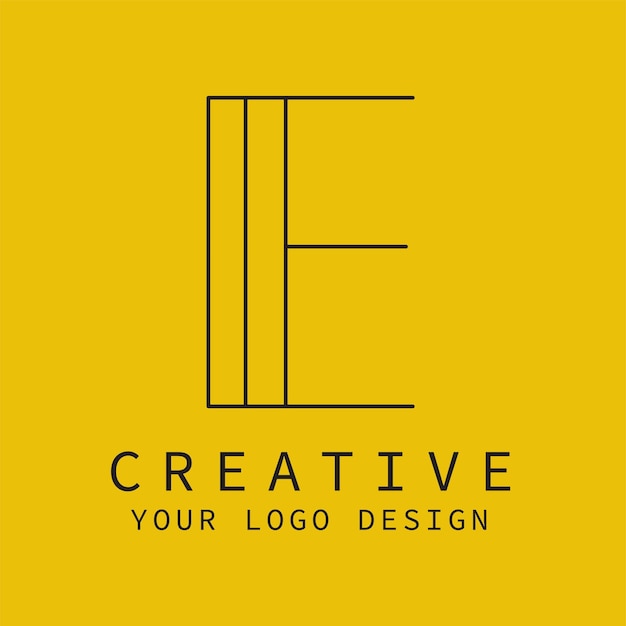 Logotipo de la letra E Logotipo mínimo Logotipo de la letra E Logotipo con líneas negras Diseño de líneas Símbolo de la letra Vector Illust