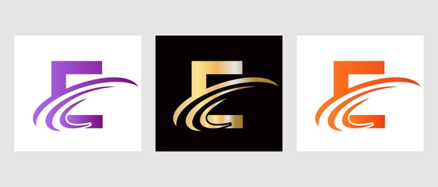 Logotipo de la letra E. Logotipo de monograma E combinado con lujo, identidad de spa de belleza de moda