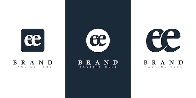 Logotipo de letra EE en minúscula moderno y simple adecuado para empresas con iniciales EE