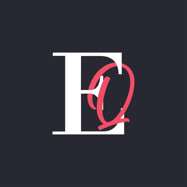 Logotipo de la letra EQ perfectamente mezclado Iniciales Diseño del logotipo de la carta EQ