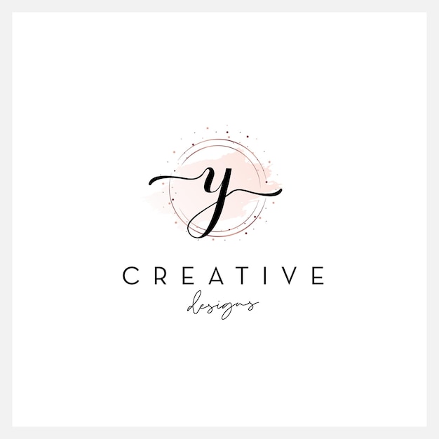 Logotipo de letra Y de escritura a mano, logotipo de carta de firma, adecuado para empresa comercial.