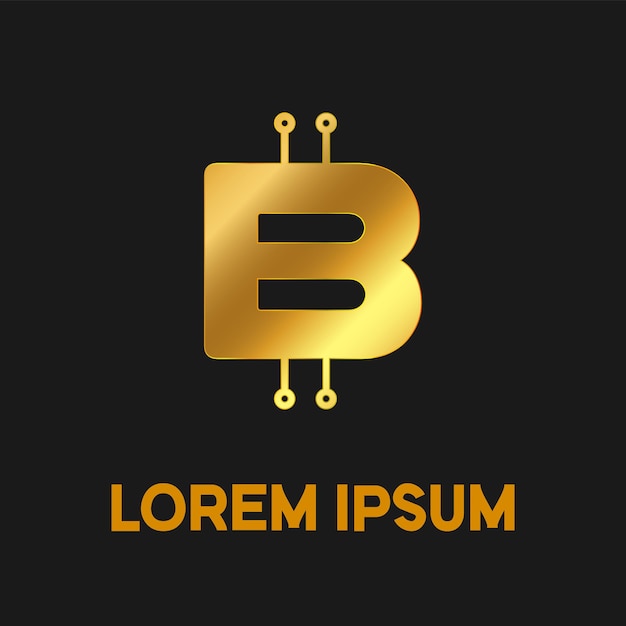 Vector logotipo de letra de estilo criptográfico b