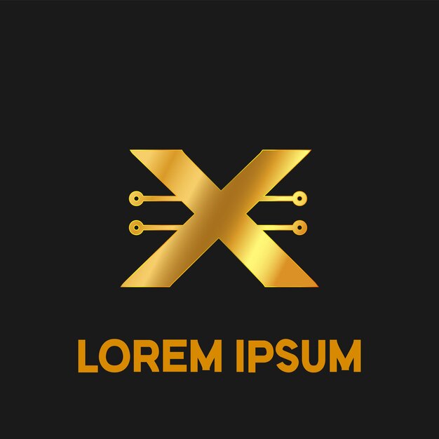 Logotipo de letra de estilo criptográfico X
