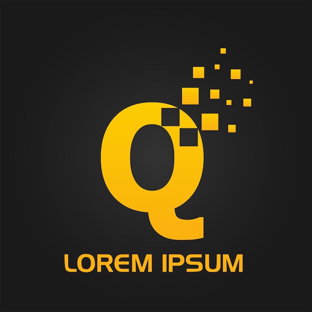 Logotipo de letra de estilo pixelado