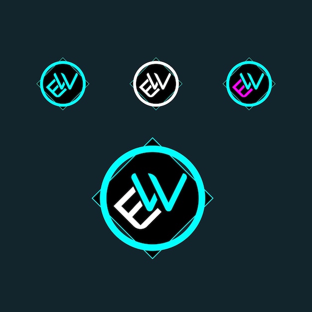Logotipo de la letra EW con círculo