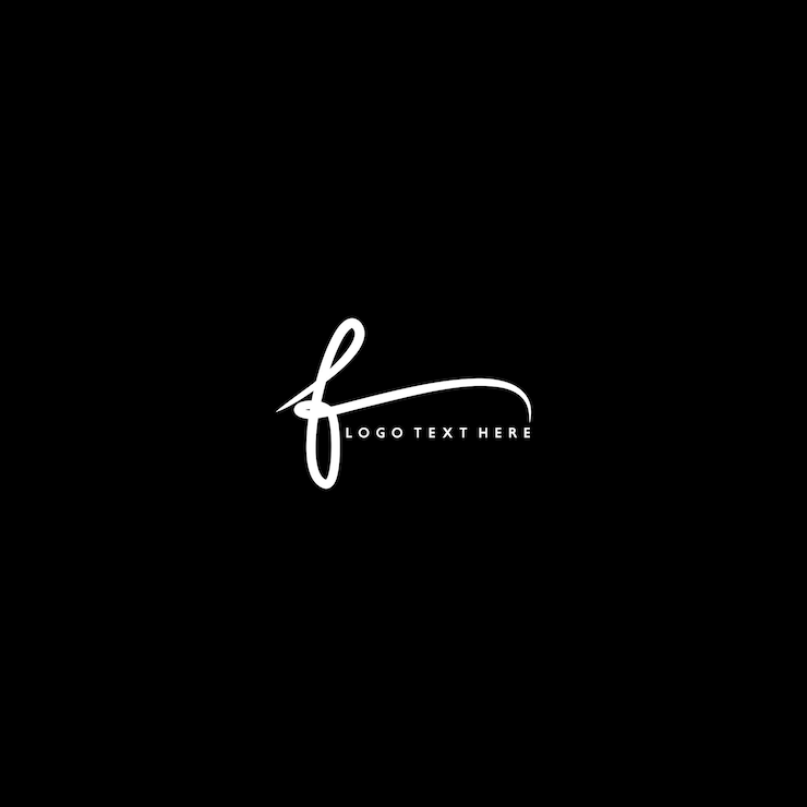 Vector logotipo de la letra f escrita a mano, logotipo f, logotipo de la letra f, logotipo del monograma f