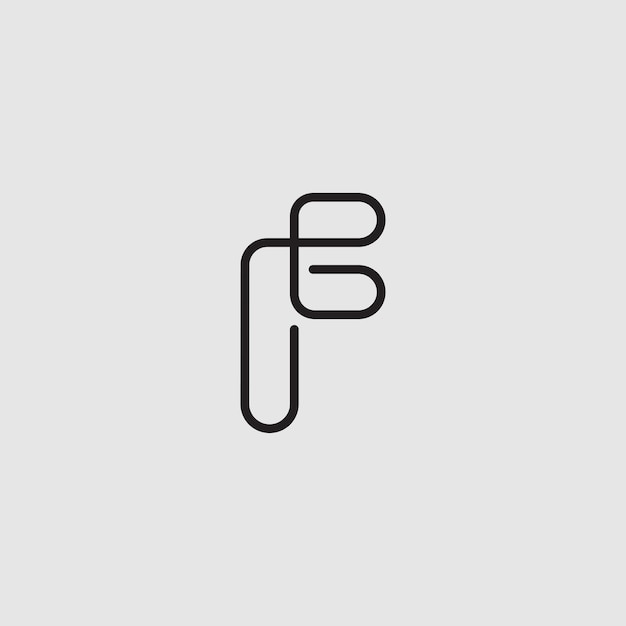 Logotipo de la letra F con estilo de diseño de línea continua