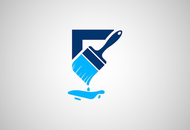 Logotipo de letra F inicial de alfabetos con concepto de diseño de Vector de pincel