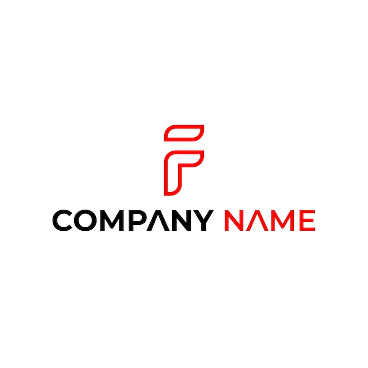 Vector un logotipo de la letra f con una letra f roja sobre un fondo blanco