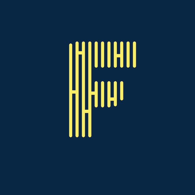 Logotipo de la letra F Logotipo de minimalismo creativo Idea de logotipo lineal geométrico moderno universal