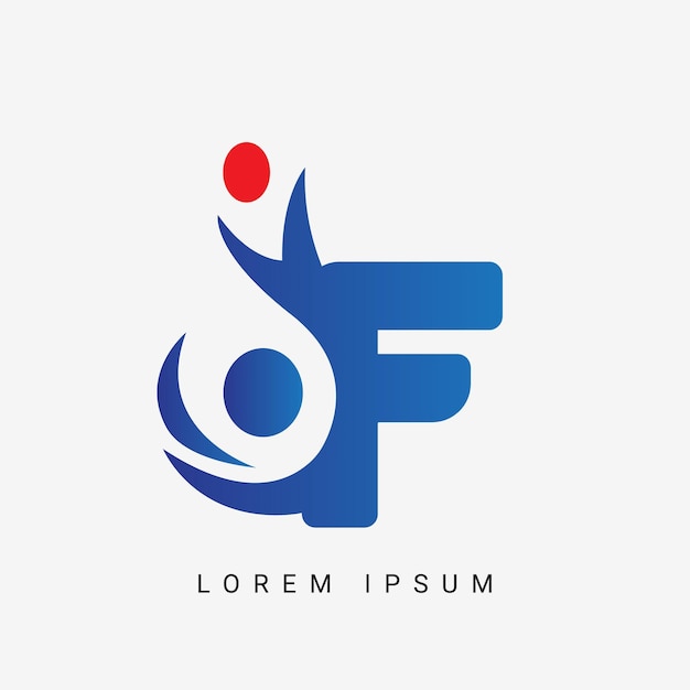 Logotipo de la letra F Médico adecuado para tecnología computadora digital marca red aplicación icono móvil