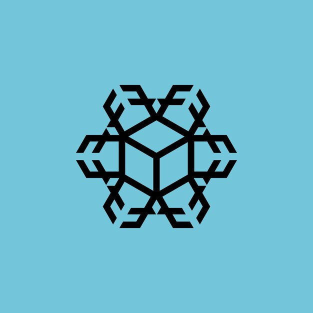 logotipo de la letra F simétrica del hexágono