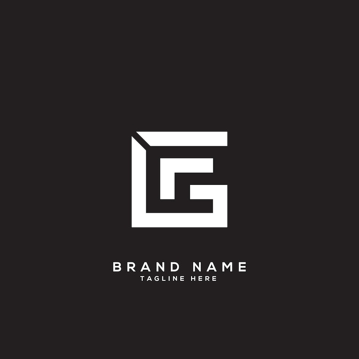Vector un logotipo de letra fg sobre un fondo negro
