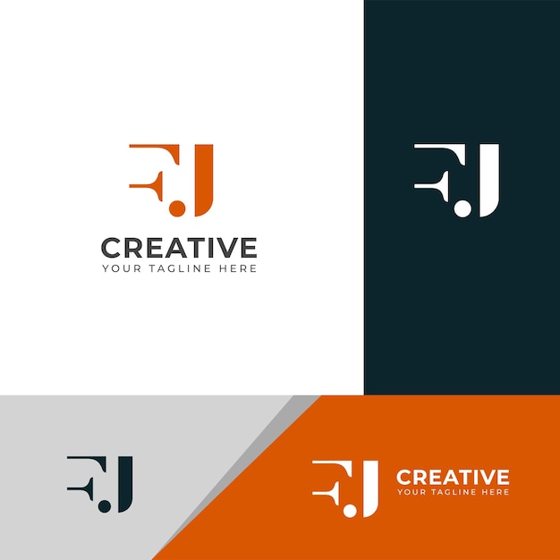El logotipo de la letra FJ JF