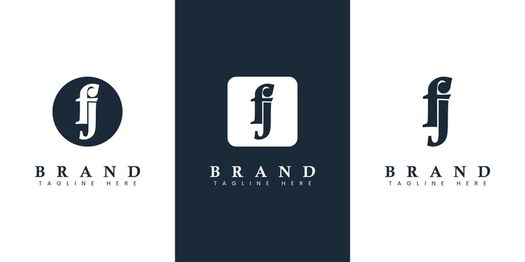 Vector logotipo de letra fj en minúscula moderno y simple adecuado para cualquier negocio con iniciales fj o jf