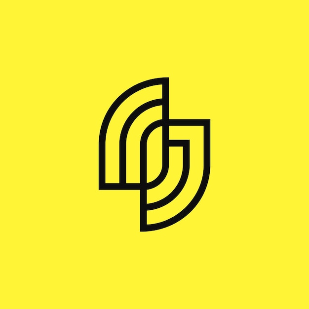 Logotipo de letra FJ o JF