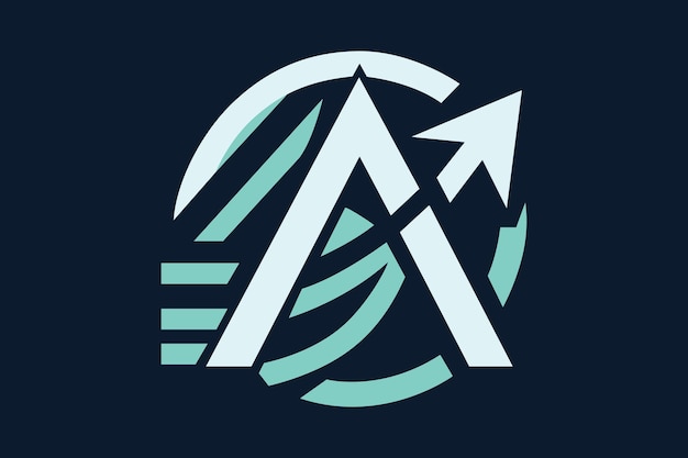Un logotipo de letra A con una flecha estilizada que representa el progreso y el avance.
