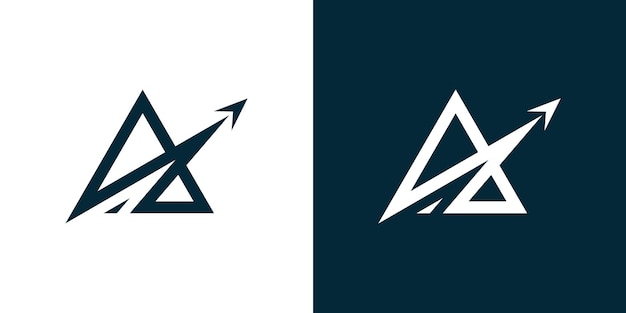 Logotipo de la letra A y la flecha, triángulo y flecha