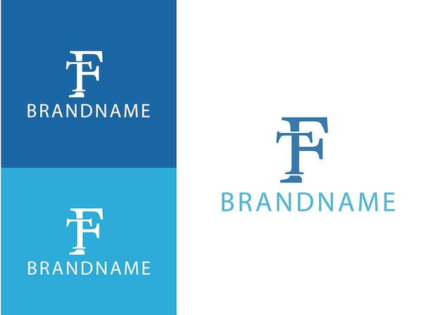 logotipo de letra ft o tf