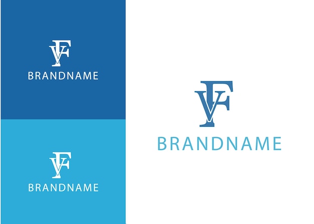 logotipo de la letra fv o vf