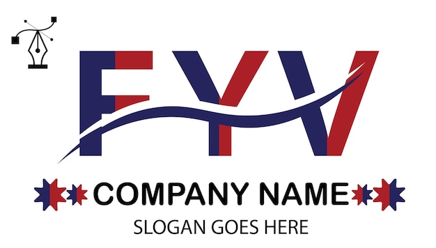 Vector logotipo de la letra fyv