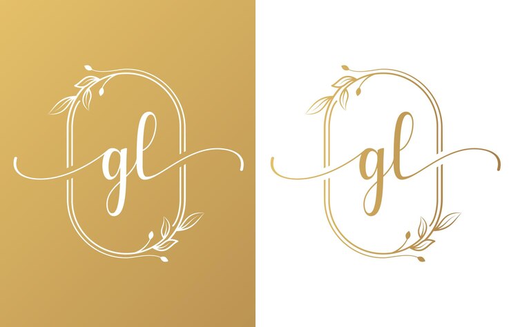 Vector logotipo de la letra g beauty con adornos floridos