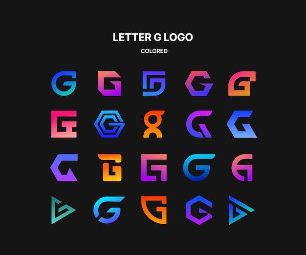 Vector logotipo letra g de colores