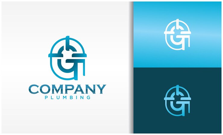 Vector logotipo de la letra g de fontanería