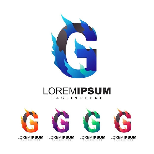 Logotipo de letra G fuego
