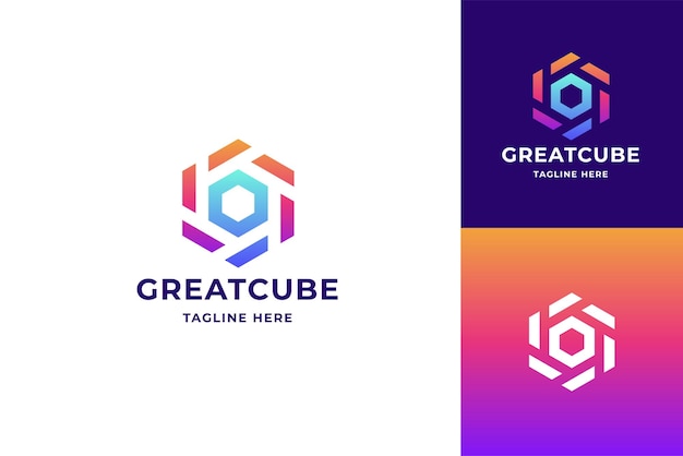 Logotipo de la letra G del gran cubo