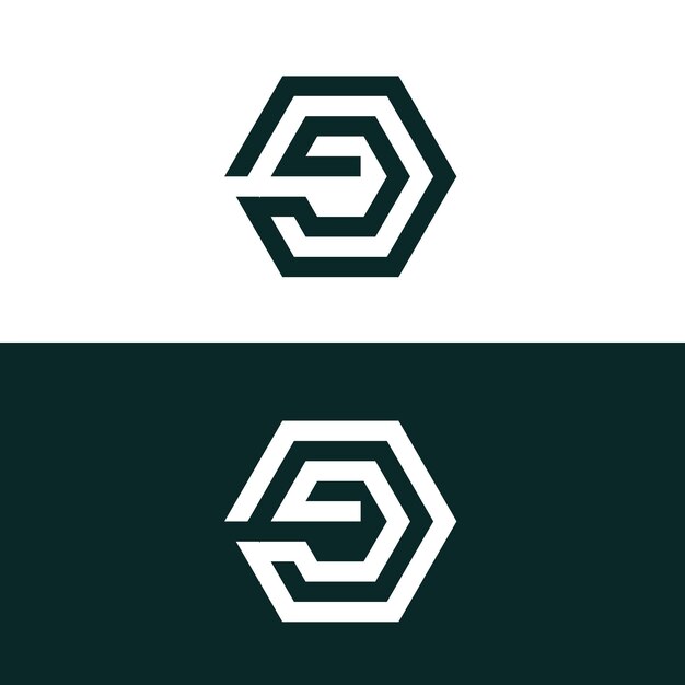 El logotipo de la letra G hexagonal geométrica