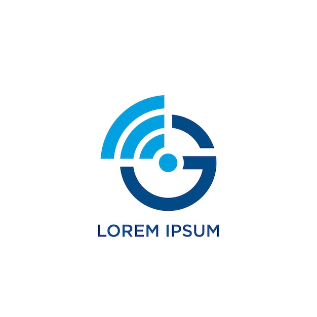 logotipo de la letra g con señal de internet