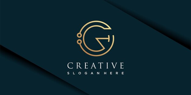 Logotipo de la letra g con vector premium de diseño abstracto